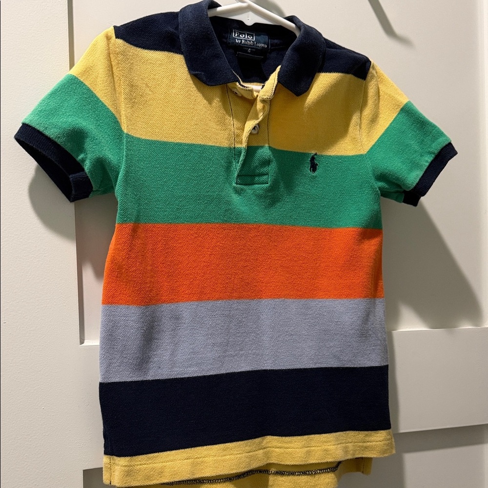 Polo by Ralph Lauren Multicolor Striped Kids Preppy Colorblock Polo Spring Golf